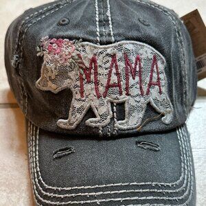 KBETHOS Distressed Black Mama Bear Baseball Cap with adjustable closure